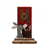 Shoeless Joe Posting Card in Letterbox Block Decoration