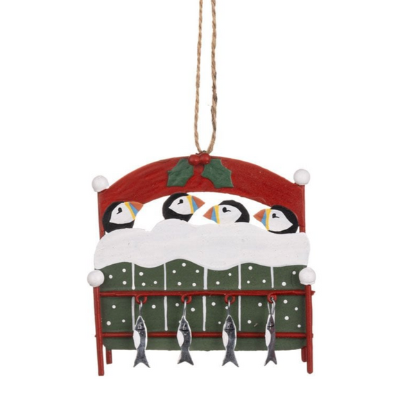 Shoeless Joe Puffin Christmas Eve Hanging Decoration