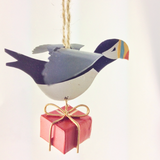 Shoeless Joe Puffin With Gift Decoration