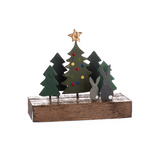 Shoeless Joe Rabbits with Christmas Trees Decoration