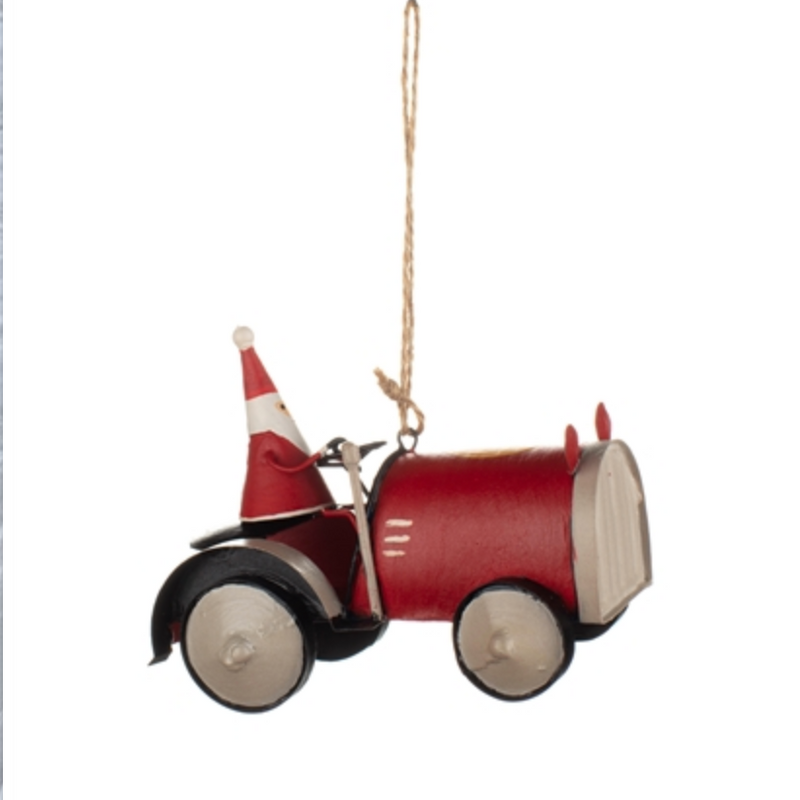 Shoeless Joe Red Tractor With Santa