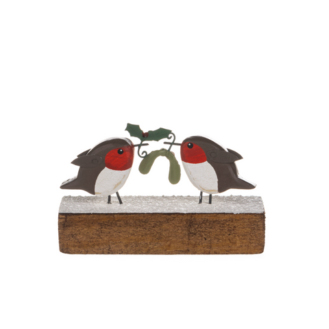 Shoeless Joe Robins Sharing Mistletoe & Holly
