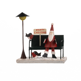 Shoeless Joe Santa on Park Bench