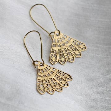 Silk Purse, Sow's Ear - Gold Filigree Fan Earrings