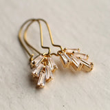 Silk Purse, Sow's Ear Art Deco Crystal Chrysler Baguette Earrings