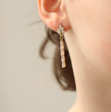 Silk Purse, Sow's Ear Art Deco Crystal Chrysler Baguette Earrings in ear