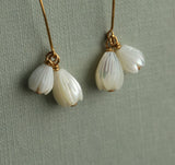 Silk Purse, Sow's Ear Art Deco Pearl Snowdrop Earrings Close
