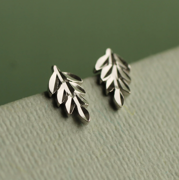 Silk Purse, Sow's Ear Fern Stud Earrings