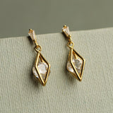 Silk Purse, Sow's Ear Rhombus Geometric Jewel Earrings