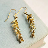 Silk Purse, Sow's Ear Rosemary Leaf Earrings Close