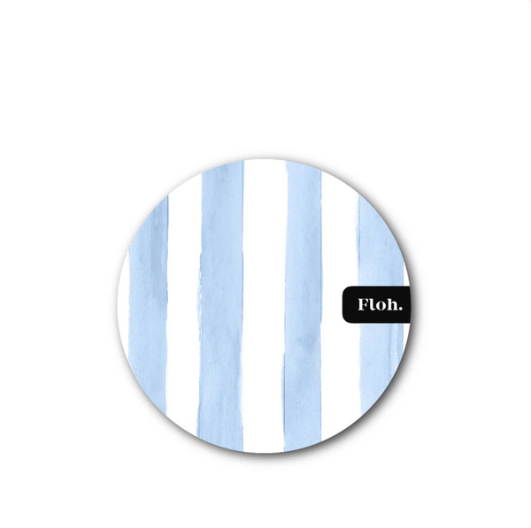 Sky Blue Stripes Round Coaster