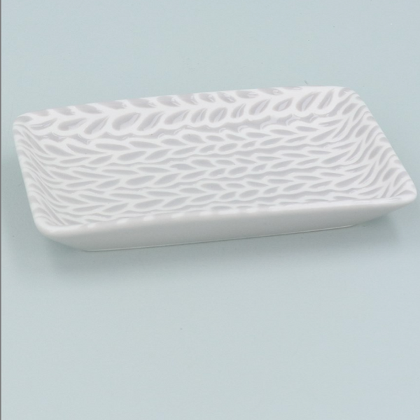 Small Light Grey & White Porcelain Leaves