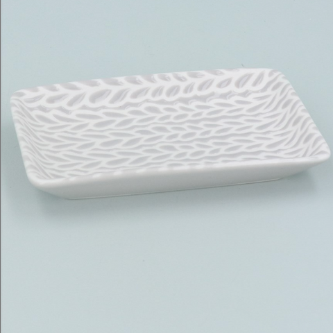 Small Light Grey & White Porcelain Leaves