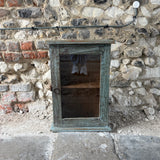 Small Vintage Indian Pale Blue Painted Wall Cupboard Main