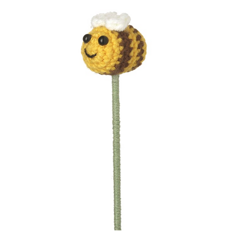 Smiley Crochet Bumble Bee Stem
