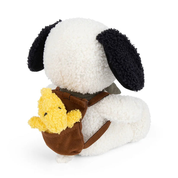Snoopy with Woodstock in Backpack Soft Toy - Cream Back