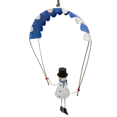 Snowman in a Paraglider Decoration