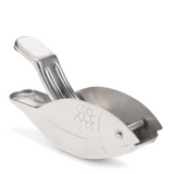 Front View Stainless Steel Lemon Wedge Squeezer - Fish shaped