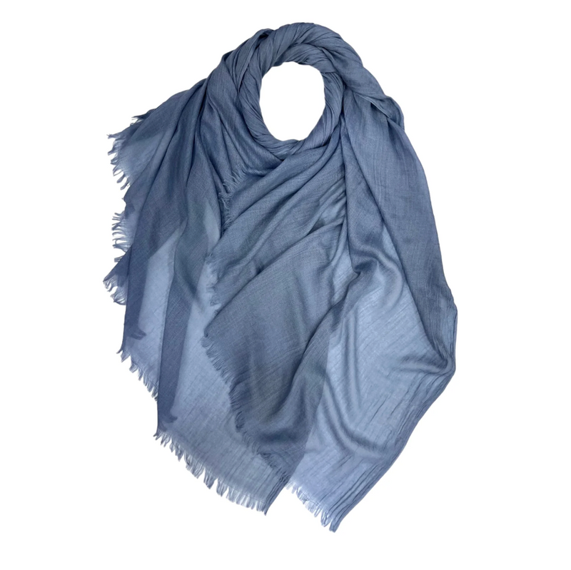 Steele Blue Classic Cotton Blend Plain Scarf 
