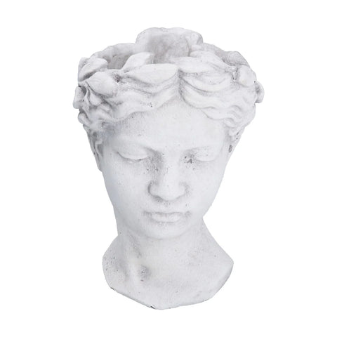 Stone Effect Goddess Head Pot Cover, Large