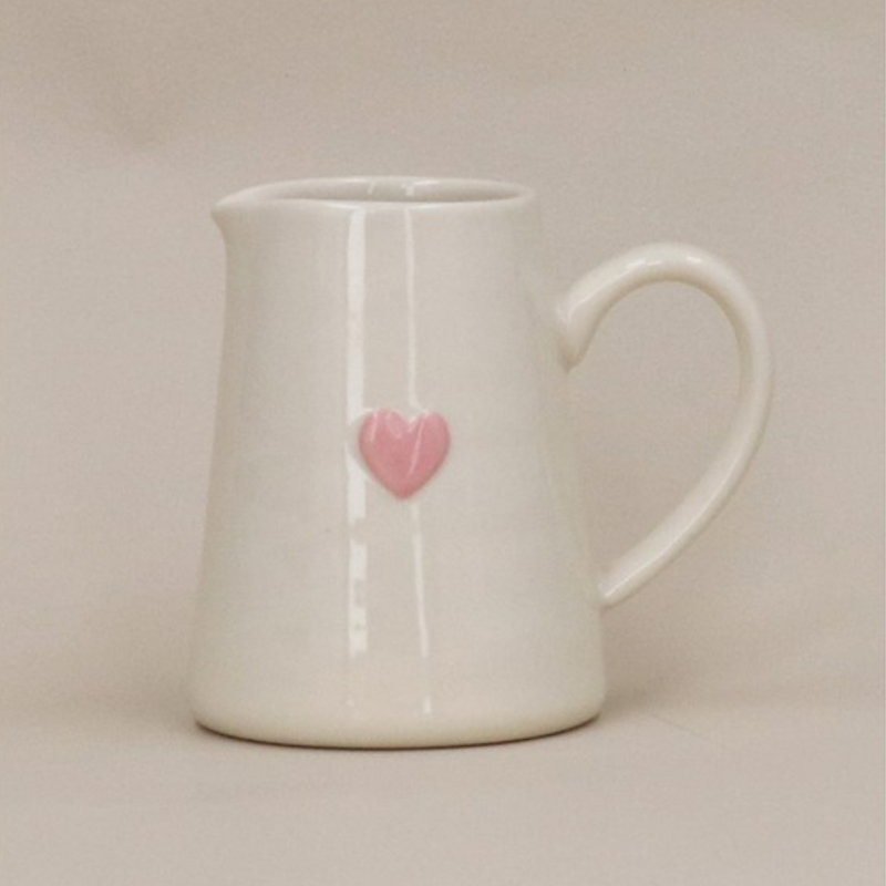Stoneware Mini Jug - Pink Heart