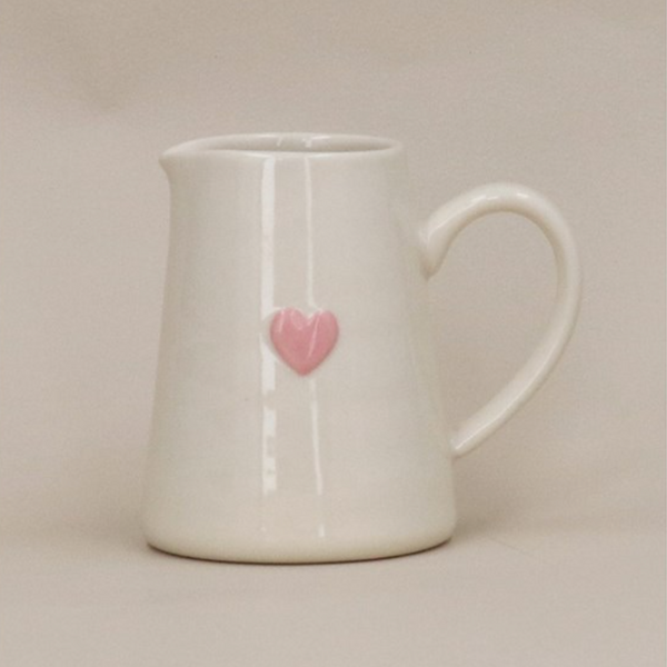 Stoneware Mini Jug - Pink Heart