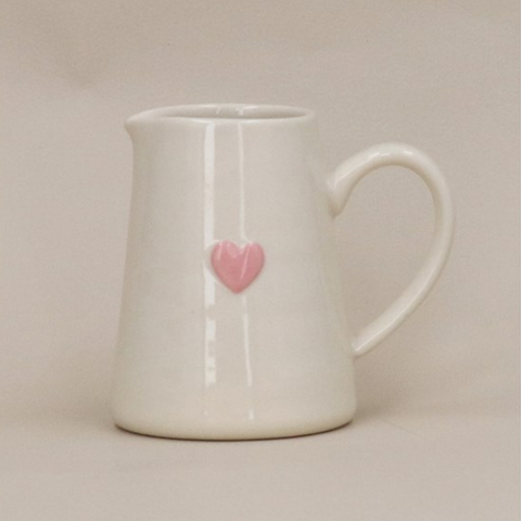 Stoneware Mini Jug - Pink Heart