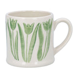 Stoneware Mini Mug - Green Tulips