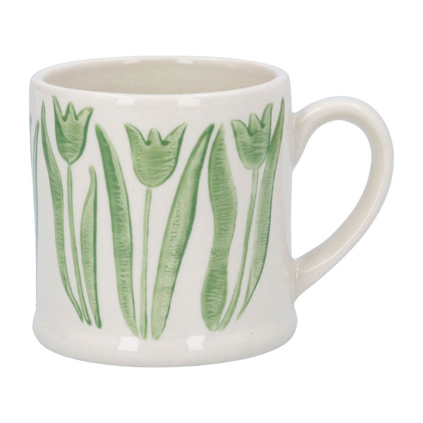 Stoneware Mini Mug - Green Tulips