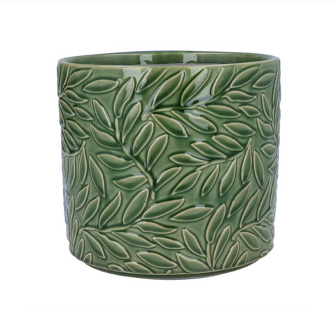 Stoneware Pot Cover Green Willow