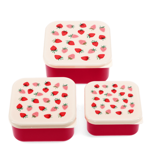 Strawberry Set of 3 Snack Boxes - Seperate