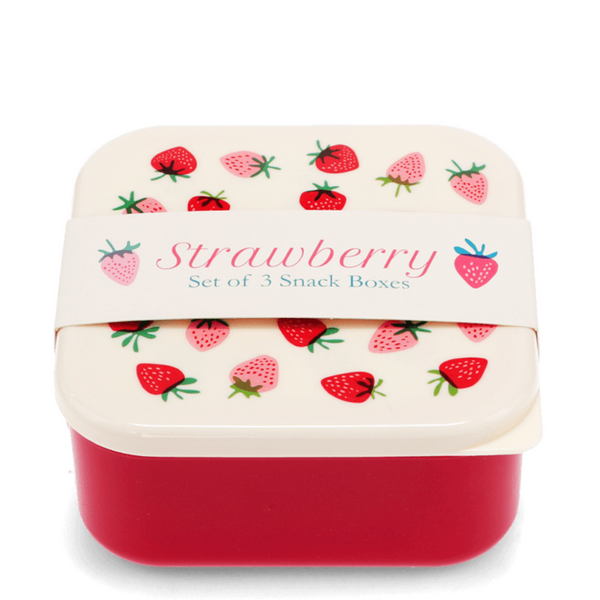 Strawberry Set of 3 Snack Boxes - closed