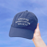 Sunshine Appreciation Society Cotton Baseball Cap - Vintage Blue
