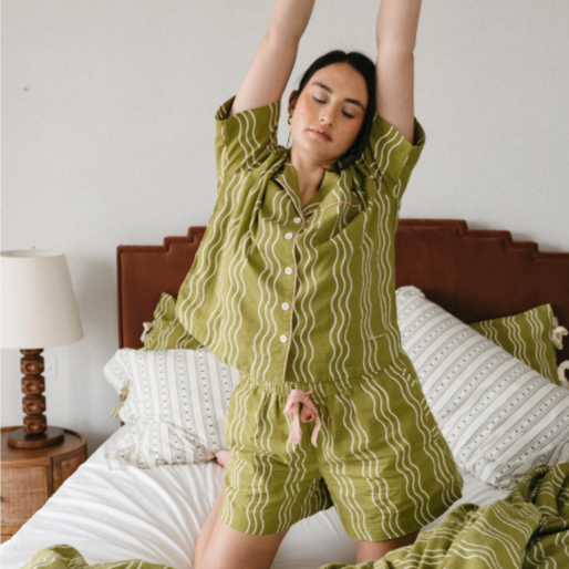 TBCo Cotton Pyjamas - Olive Wave M