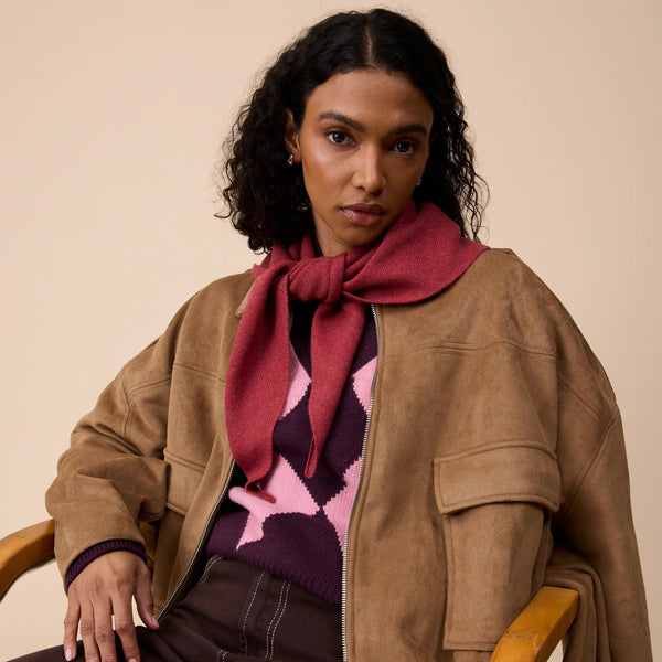 TBCo Merino Wool Triangle Scarf Rust