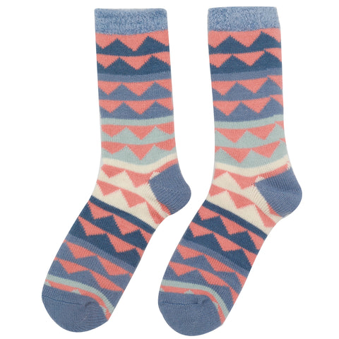 Fluffy Triangles Socks - Denim