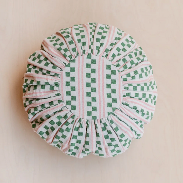 Tbco Cotton Cushion in Green Stripe