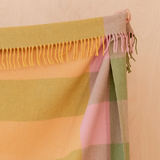 Tbco Lambswool Blanket in Green Block Check