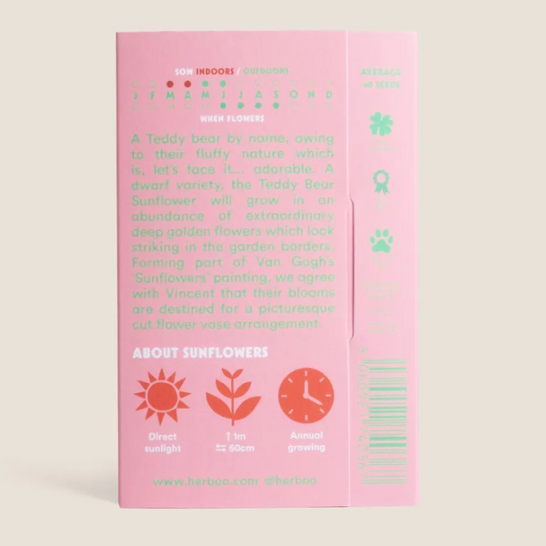Teddy Bear Sunflower Seeds Packet back