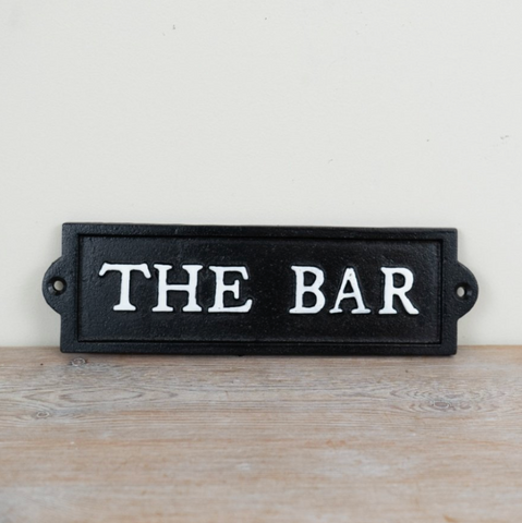 The Bar Cast Iron Sign