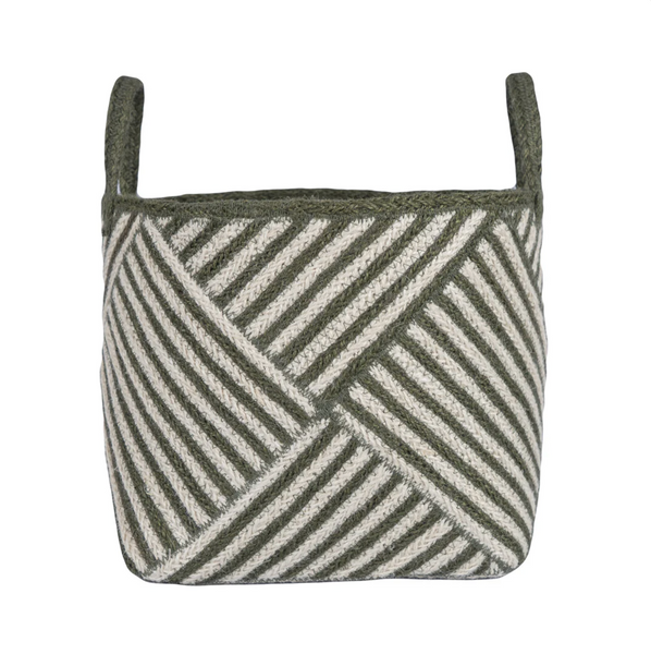 The Braided Rug Company Zebra Basket - Olive