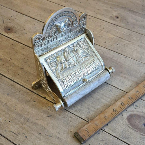 Toilet Roll Holder with Lid Bury St London 150mm Solid Brass