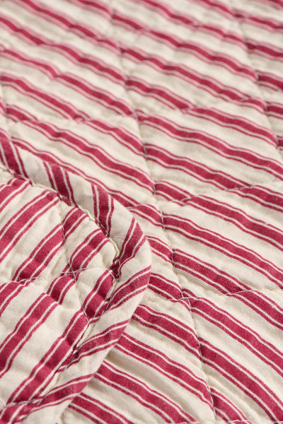 Ib Laursen Quilt - Sand with Red Stripes