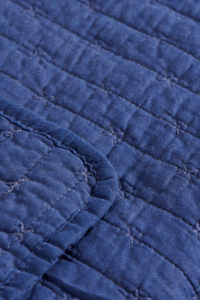 Ib Laursen Quilt indigo with Cross-stitches - Navy