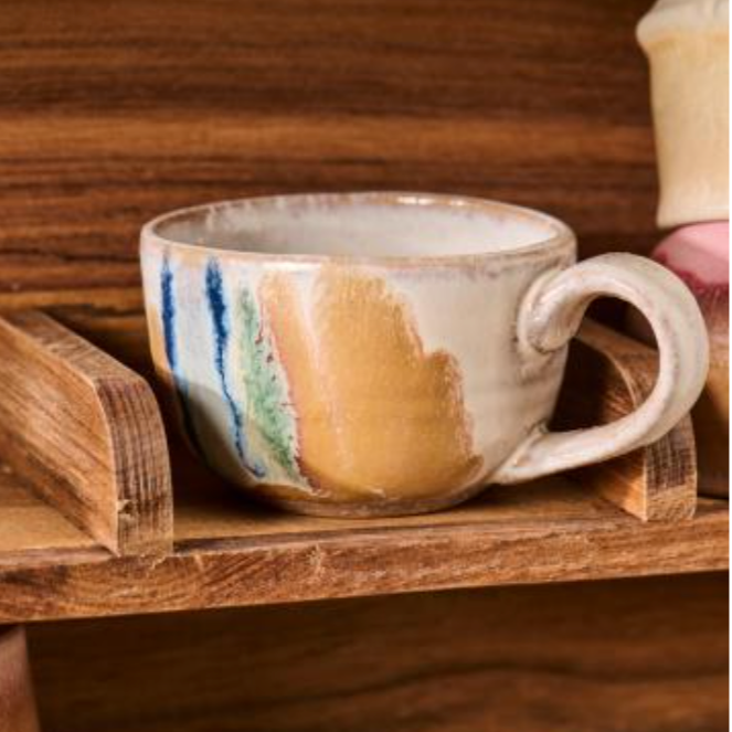 Trosa Mug with Handle - Blue Texture