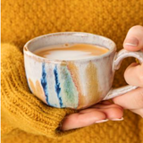 Trosa Mug with Handle - Blue Texture