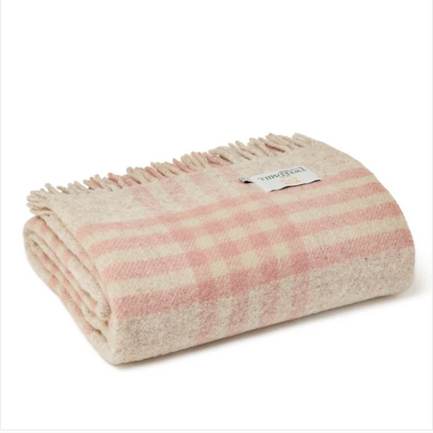 Tweedmill Lifestyle Hex Check Throw - 150x240cm - Pink