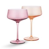 Twist Champagne Coupe Glass - Pink or Peach