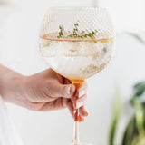 Twist Gin Glass - Pink or Peach (Close Up)