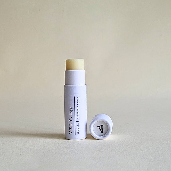 Vely Natural Vegan Lip Balm With Chamomile Extract and Mint